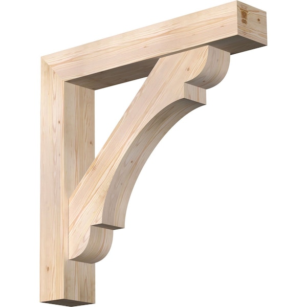 Ekena Millwork Olympic Block Smooth Bracket w/ Offset Brace, Douglas Fir, 7 1/2"W x 42"D x 42"H BKT0806X42X42OLY05SDF - main